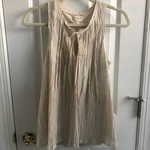 Meadow Rue at Anthropologie cream sleeveless top.